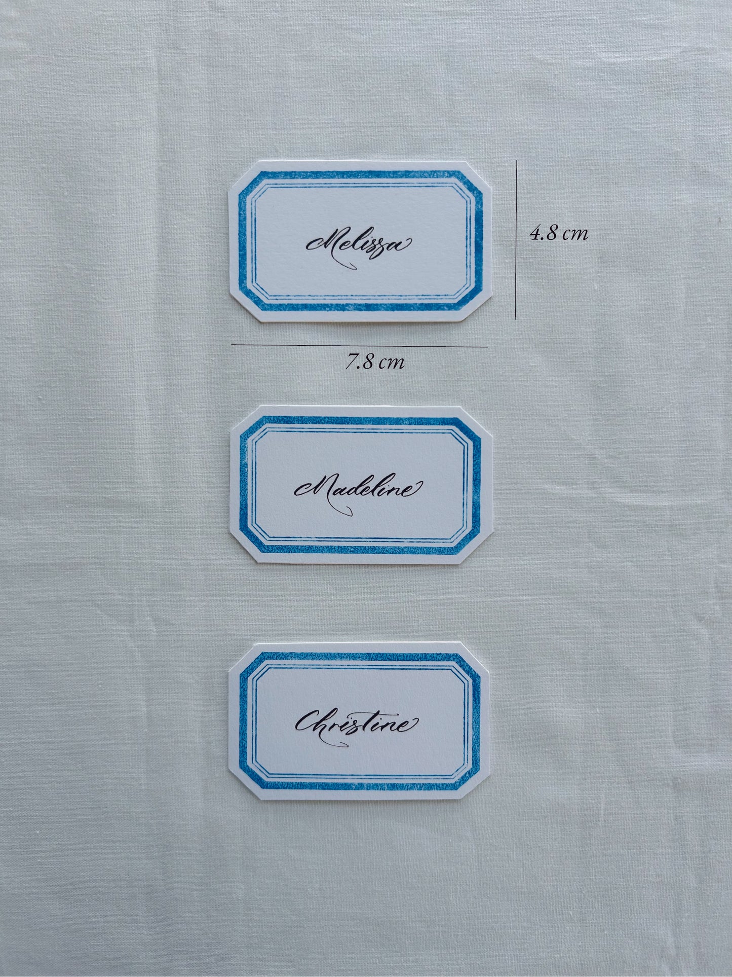 Blue Frame Die-Cut Place Card