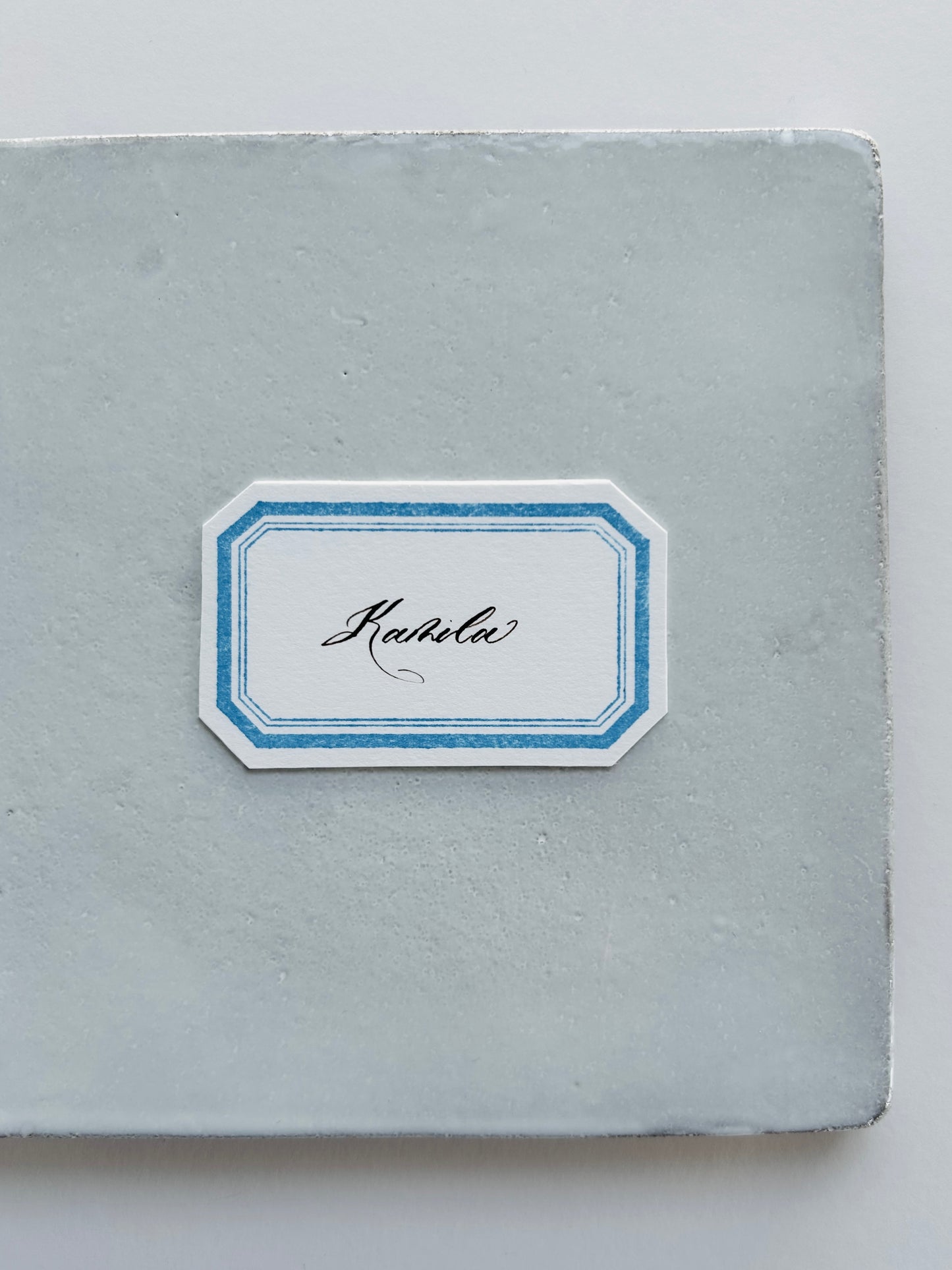 Blue Frame Die-Cut Place Card