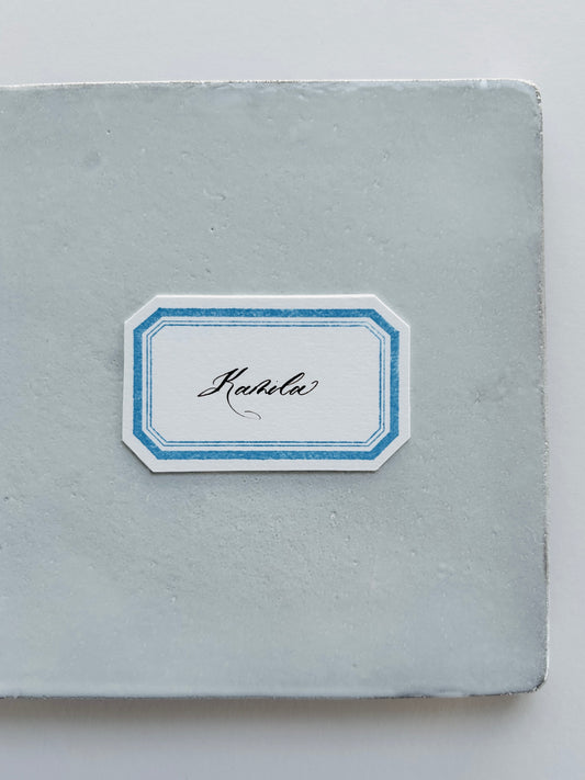 Blue Frame Die-Cut Place Card