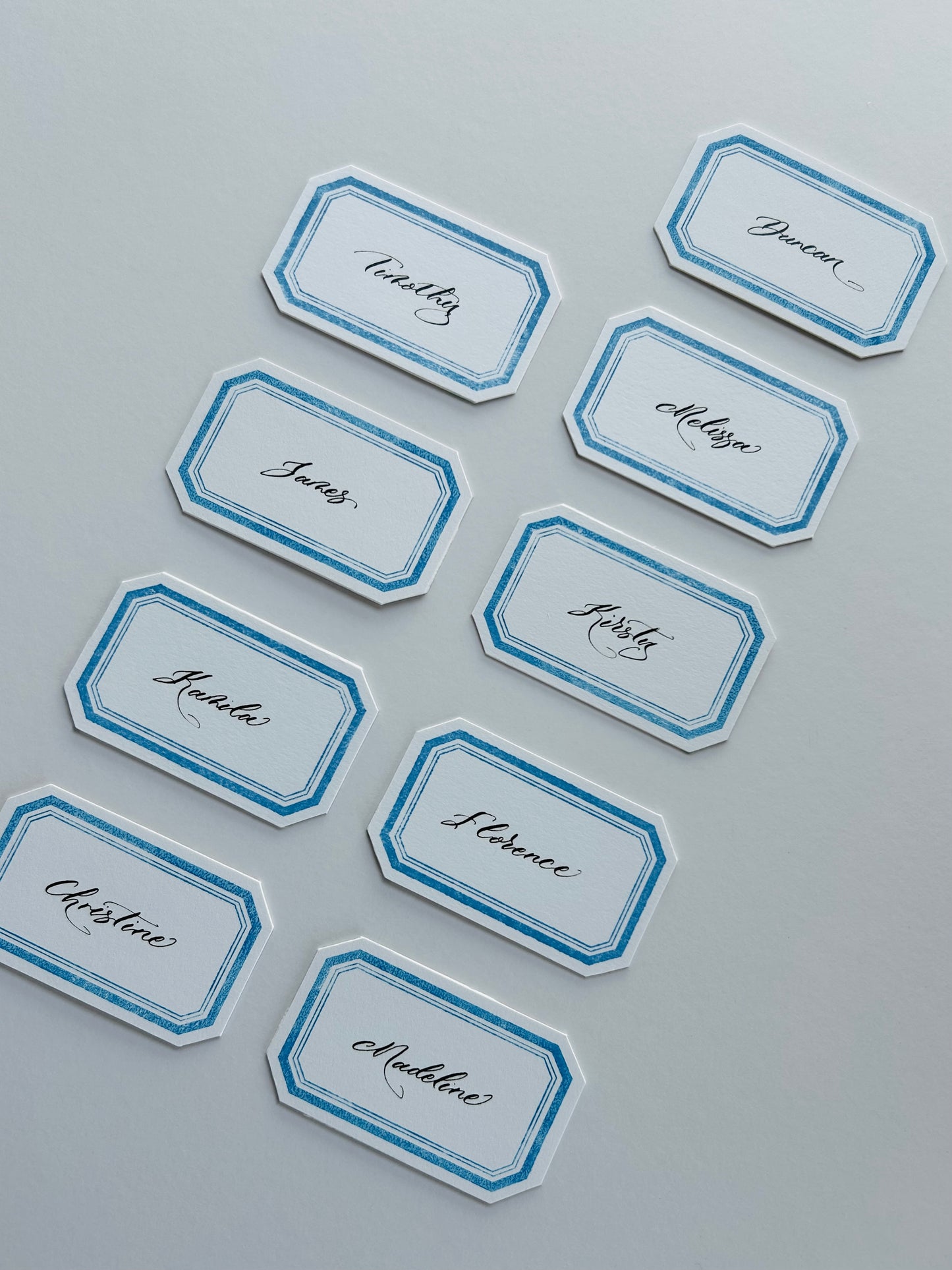 Blue Frame Die-Cut Place Card